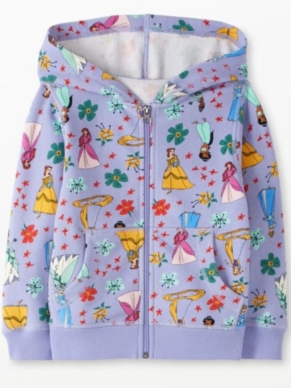 NEW Hanna Andersson x Disney Princess Zip Up Hoodie - Lavender Purple